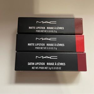 3 different MAC Cosmetic Lipsticks